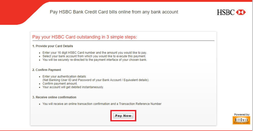 Hsbc Credit Cards Bill Payment Know How To Pay Online Offline