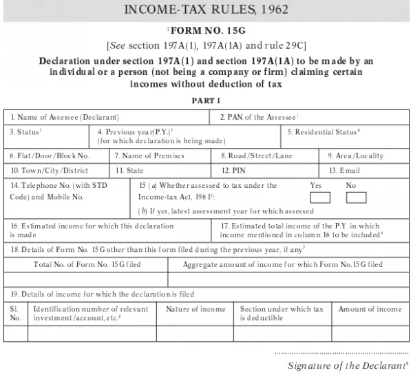 Form 15g how to download form 15g online paisabazaar