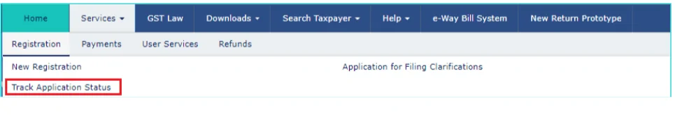 GST track application status