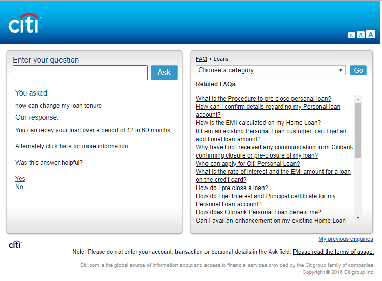 Citibank Virtual Assistant