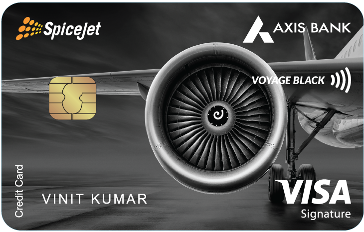 Image of SpiceJet Axis Bank Voyage Black Credit Card 