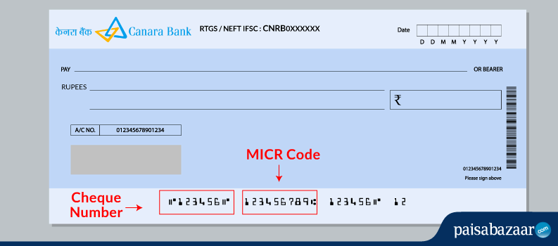Canara Bank micr code