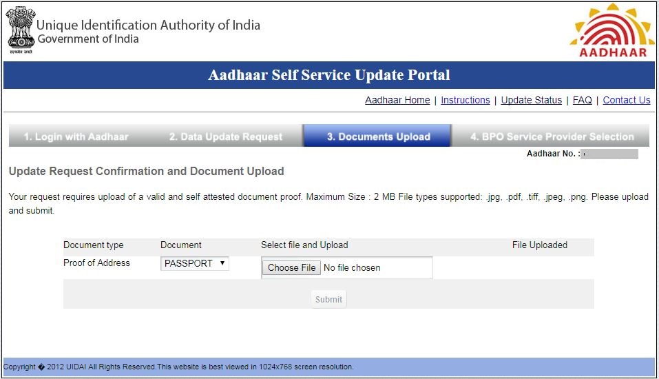 PoA for Aadhaar verification