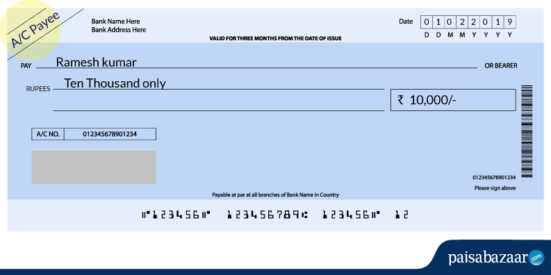 Account Payee Cheque What Is Account Payee Cheque Paisabazaar