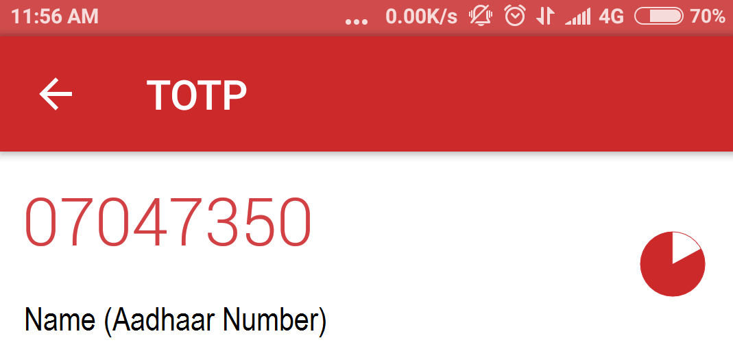 Aadhaar update history TOTP