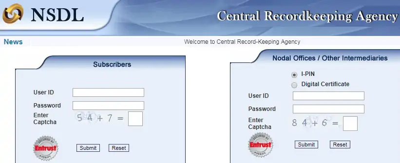 how to link aadhaar with nps step 1