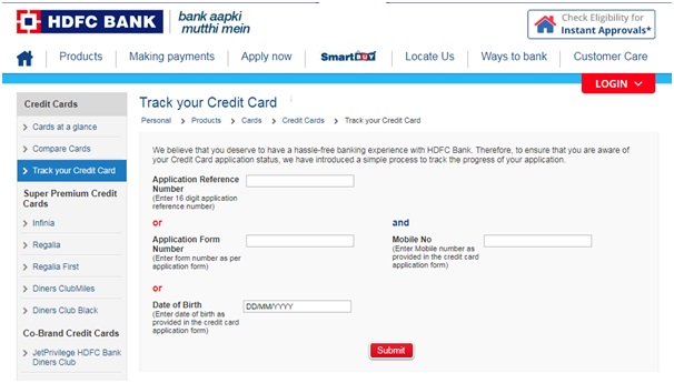 Hdfc Credit Card Application Status How To Track Online And Offline - 