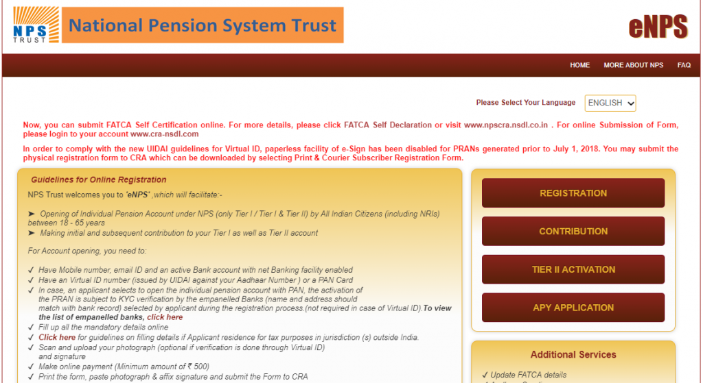 nps-national-pension-system-contribution-online-deduction-charges