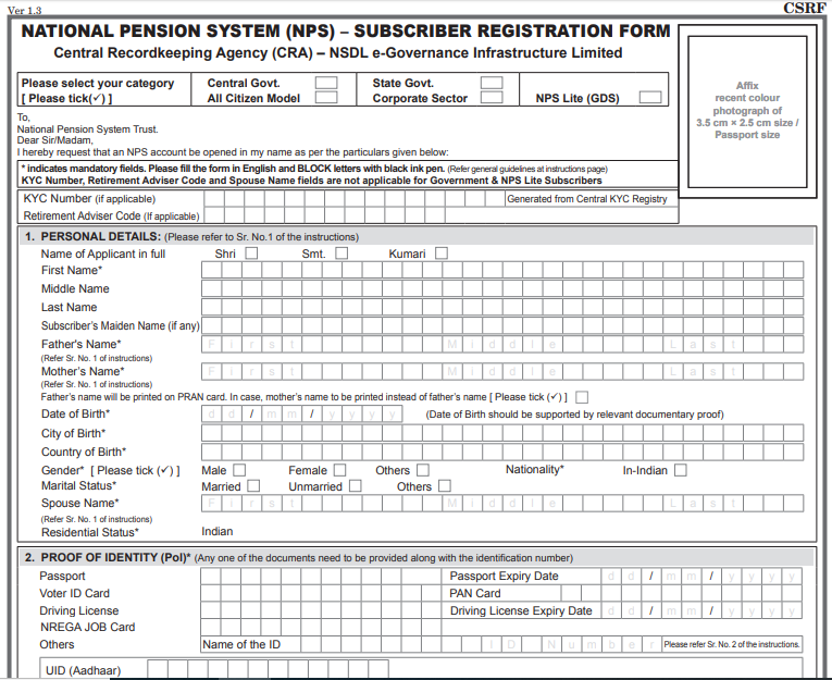 NPS Subscribers Registration Form