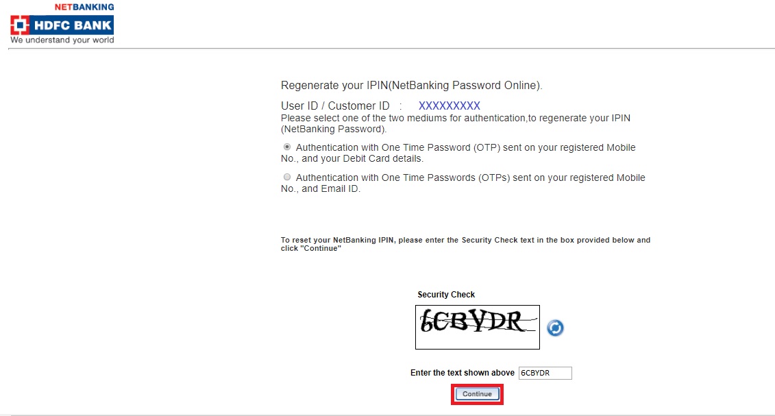 3- HDFC Netbanking Authenticate