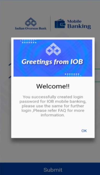6 - IOB Mobile Banking Password Set
