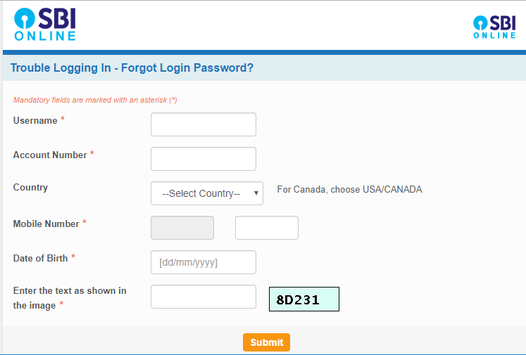 Forgot SBI Net Banking Password