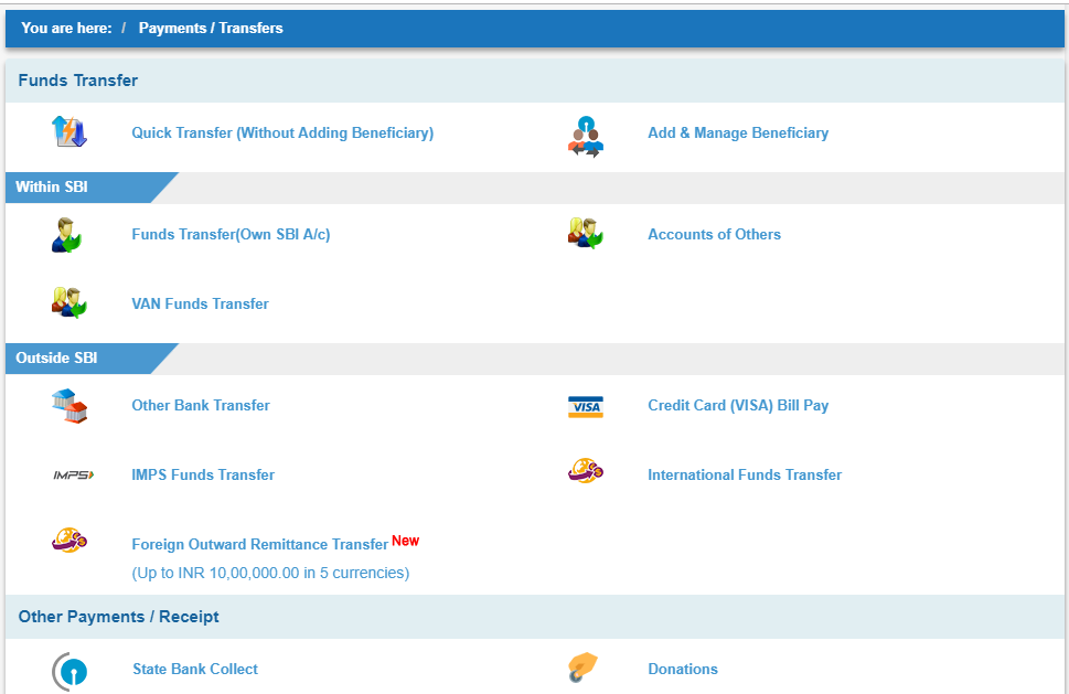 SBI Net Banking Fund Transfer