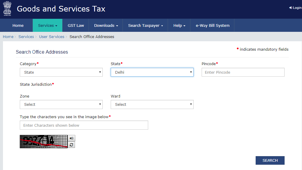 GST Office Search Services