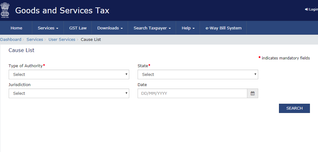 cause list GST services