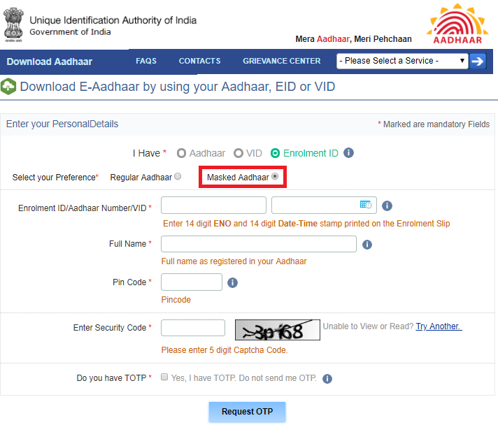 Masked Aadhaar 2