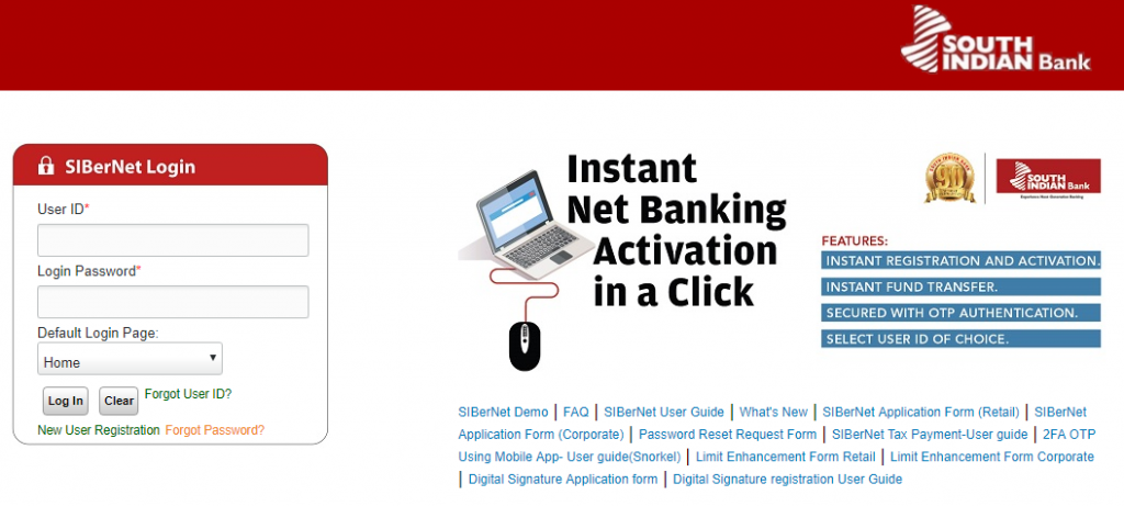 South Indian Bank Net Banking Login Reset Password
