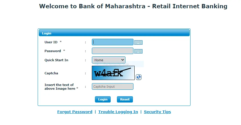 bank of maharashtra login