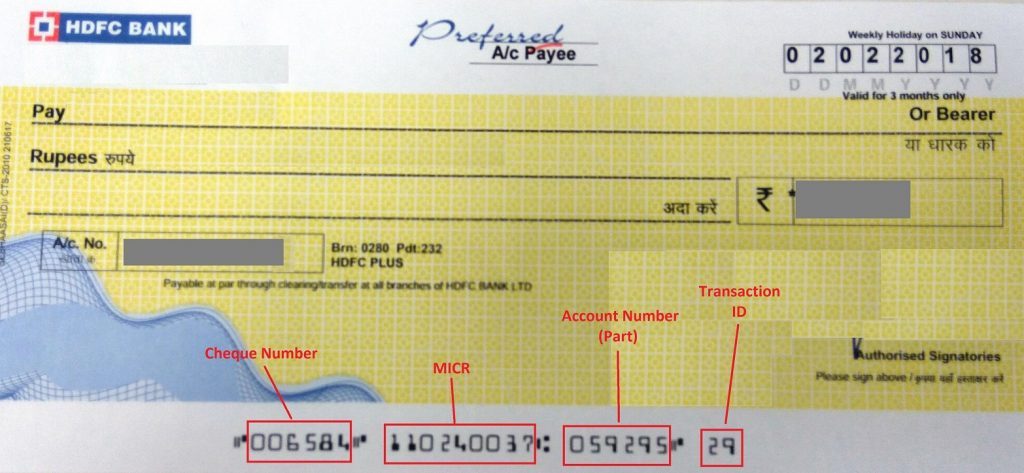 Cheque Number Where Is The Cheque Number On Cheque Paisabazaar