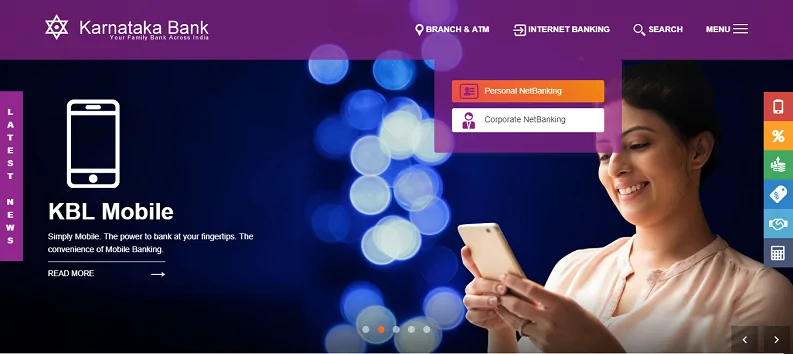 Karnataka Bank Net Banking Registration a