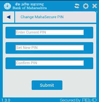 MahaSecure App PIN reset