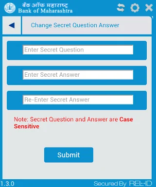 MahaSecure App security question