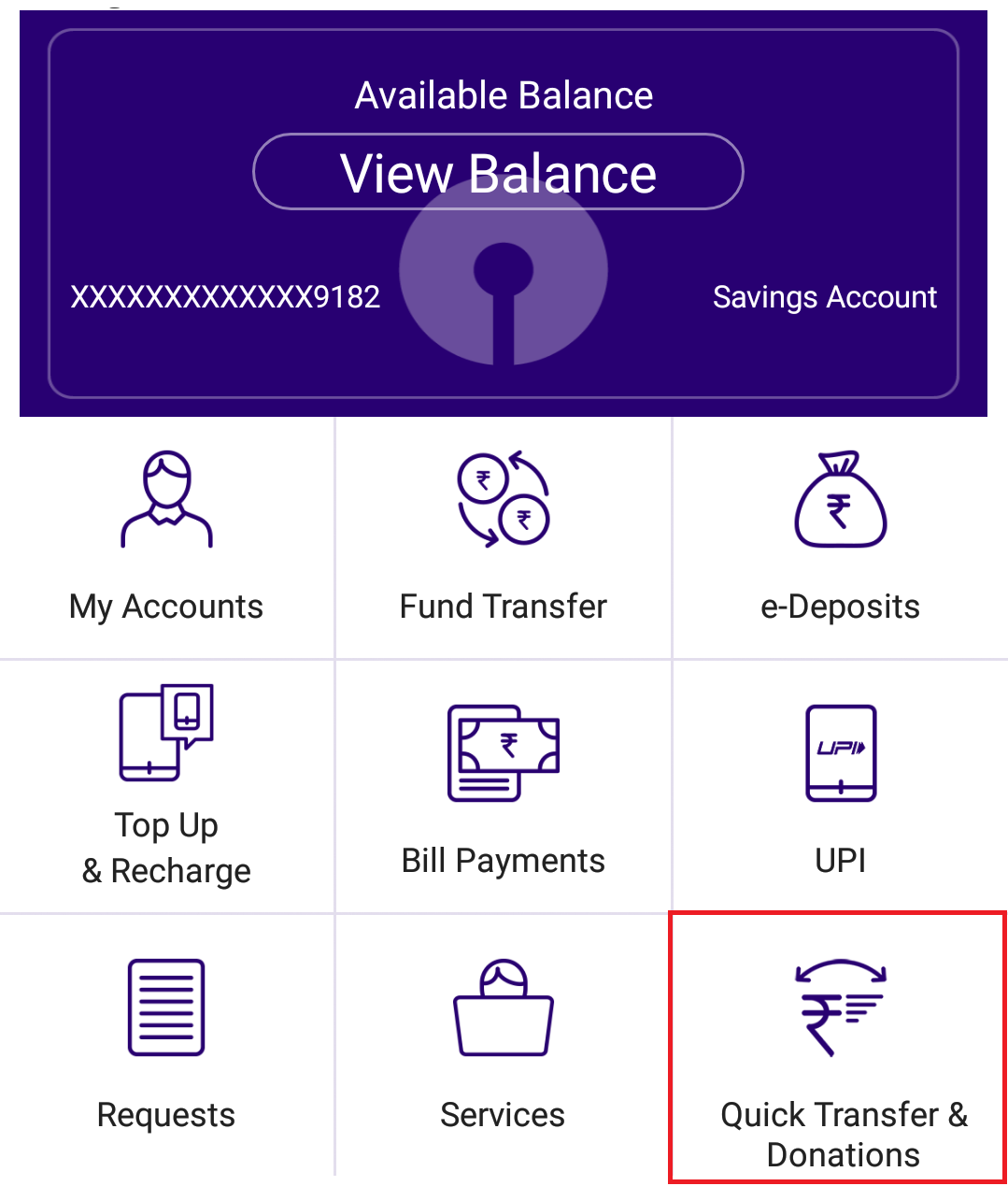 SBI Quick Transfer App a