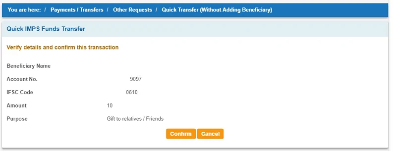SBI Quick Transfer c