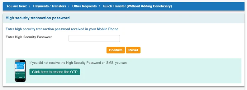SBI Quick Transfer d