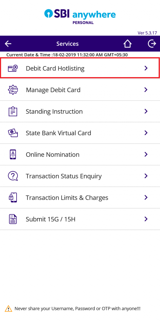 2 - SBI ATM Card Block - debit card hotlisting