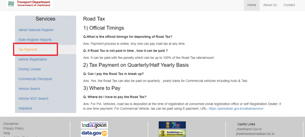 Jharkhand Road Tax