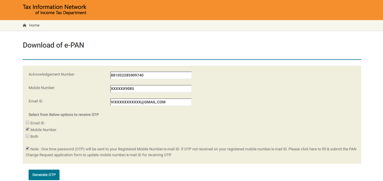 Pan Application Form Download Nsdl Pan Application Form Download Nsdl, Nsdl Epan Generate Otp, Pan Application Form Download Nsdl
