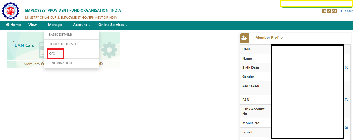EPFO KYC