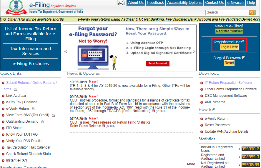 Income Tax Department Homepage