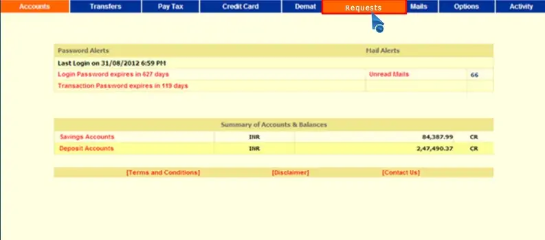 1 - Block Bank of India ATM Card by Netbanking