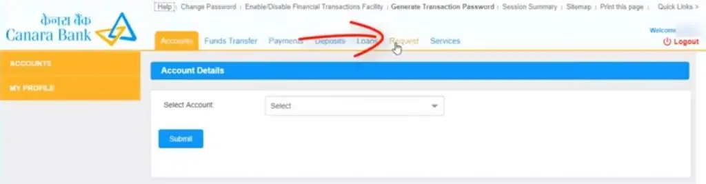 3-Canara Bank ATM Card Block - Netbanking Request
