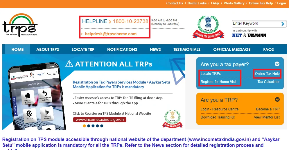 Tax Return Preparer Scheme Home Page