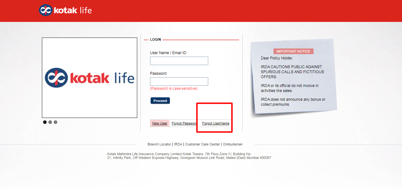 kotak life insurance portal login