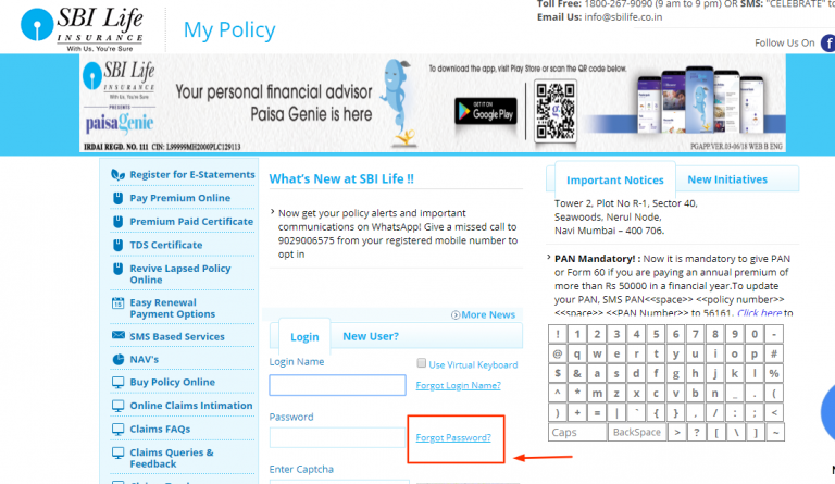 SBI Life Insurance Portal Login &amp; Registration Process