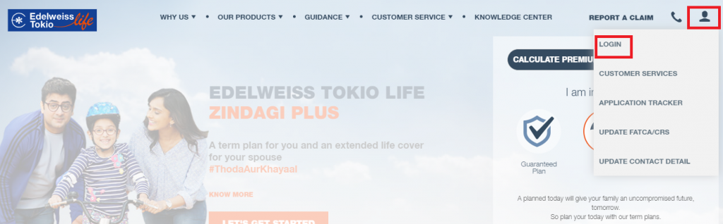 Edelweiss Tokio Life Insurance Customer Portal Login