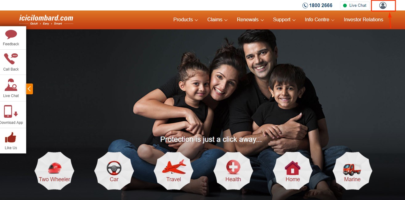 Visit Official Website and click on Login Tab
