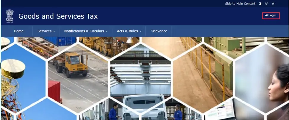 gst.gov.in homepage
