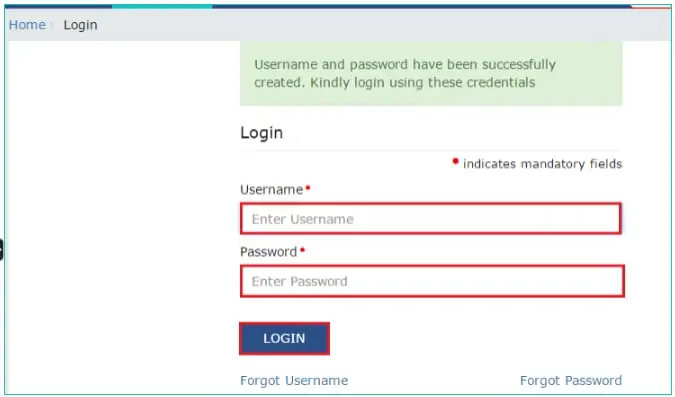 GST.gov.in login using username-password