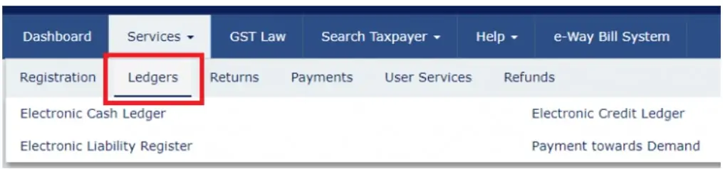 gst.gov.in ledgers
