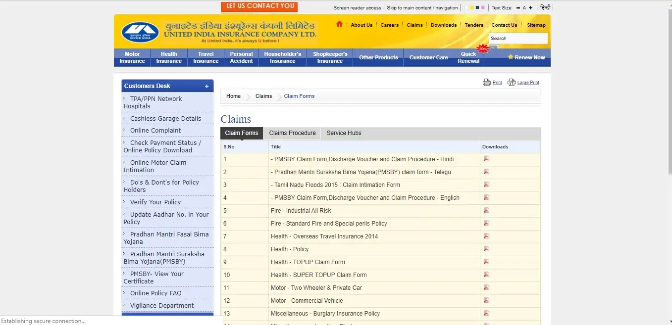 United India Car Insurance Claim Renewal Process