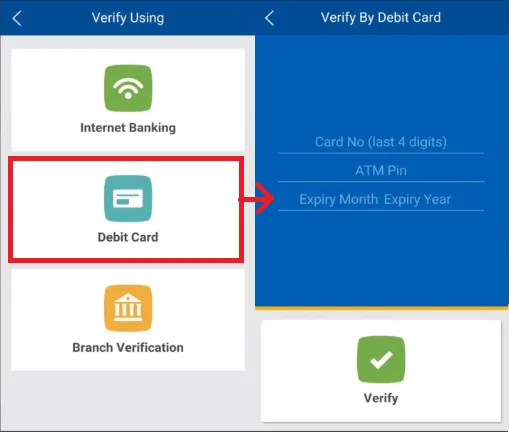 5 - Federal Bank Mobile Banking Registration - debit card