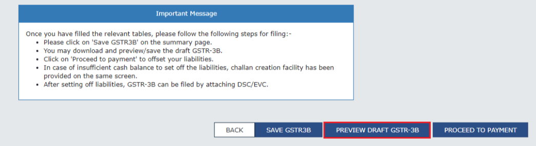 Preview Draft GSTR-3B