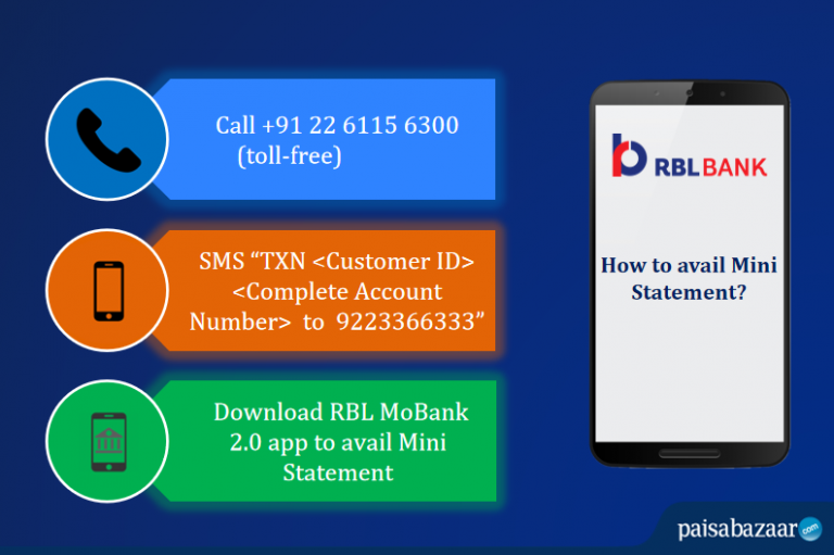 RBL Bank Savings Account Mini Statement Balance Enquiry RBL Bank Savings Account Mini Statement Balance Enquiry