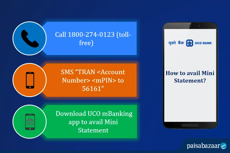 UCO Bank Mini Statement