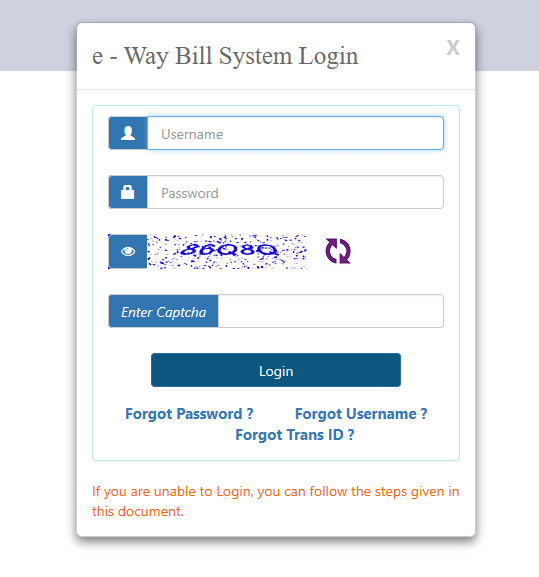eway bill login page